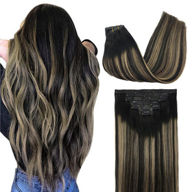 GOO GOO Clip in Hair Extensions 20inch 150g Balayage front view