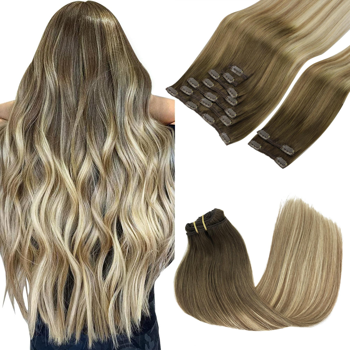 GOO GOO Clip in Hair Extensions 20inch front view