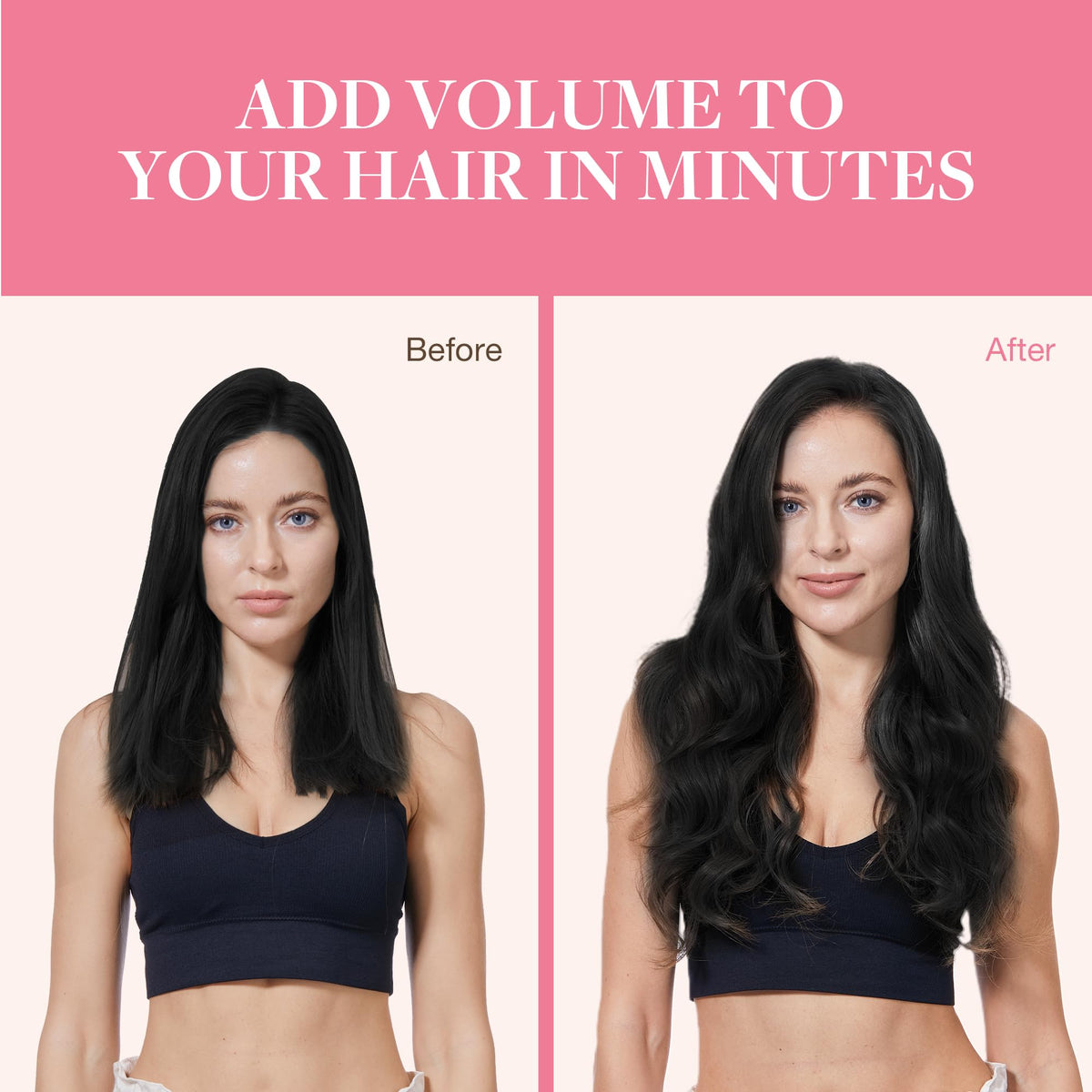 GOO GOO Clip in Hair Extensions 20inch styled on model