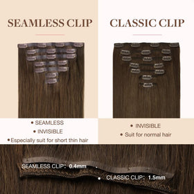 GOO GOO Clip in Hair Extensions 22 inch Chocolate Brown lifestyle scene