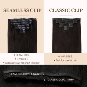 GOO GOO Clip in Hair Extensions 22 inch Dark Brown styled on mannequin