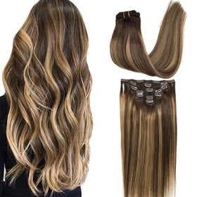 GOO GOO Clip in Hair Extensions 22inch 120g front view
