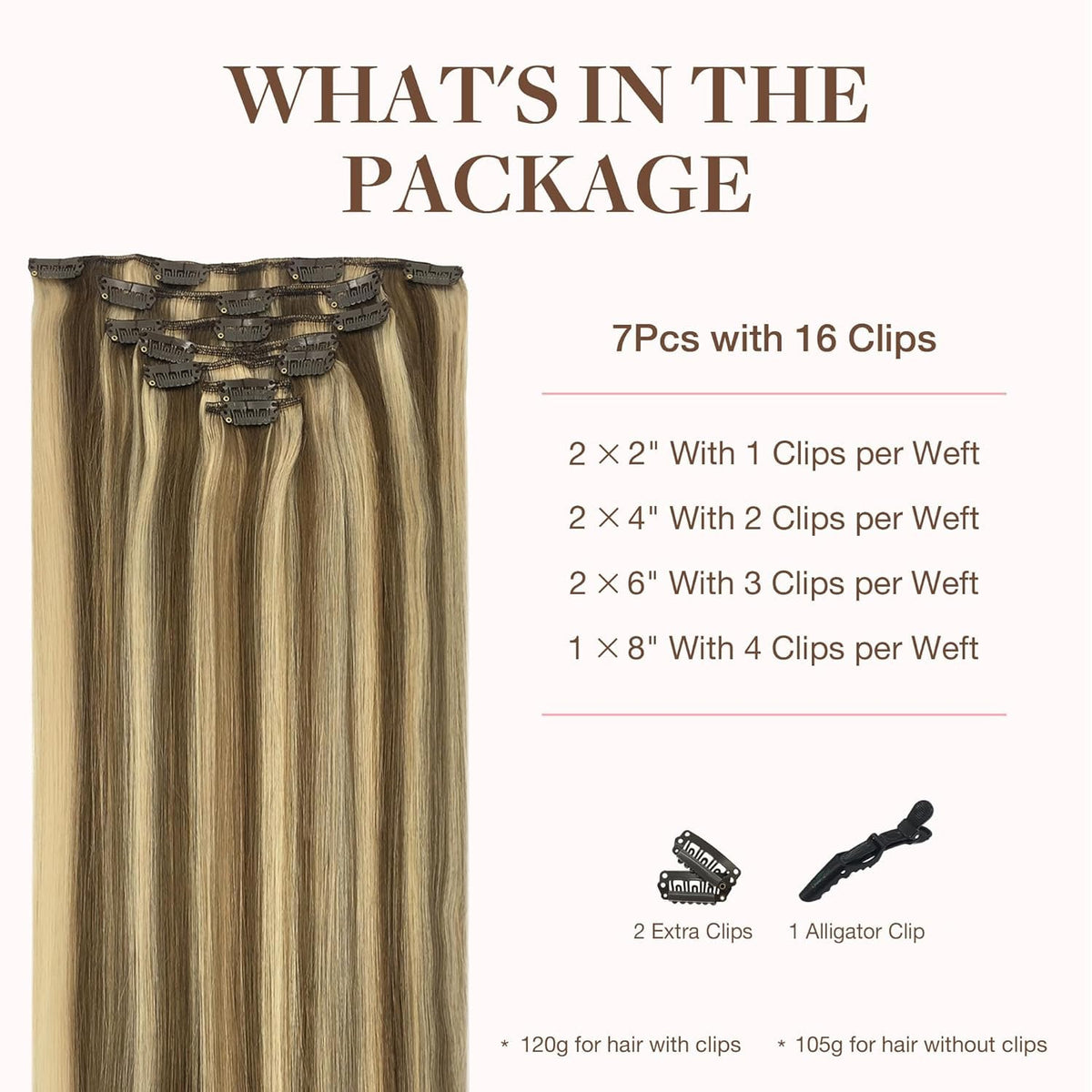 GOO GOO Clip in Hair Extensions 22inch back view