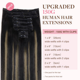 GOO GOO Clip in Hair Extensions 22inch balayage back view