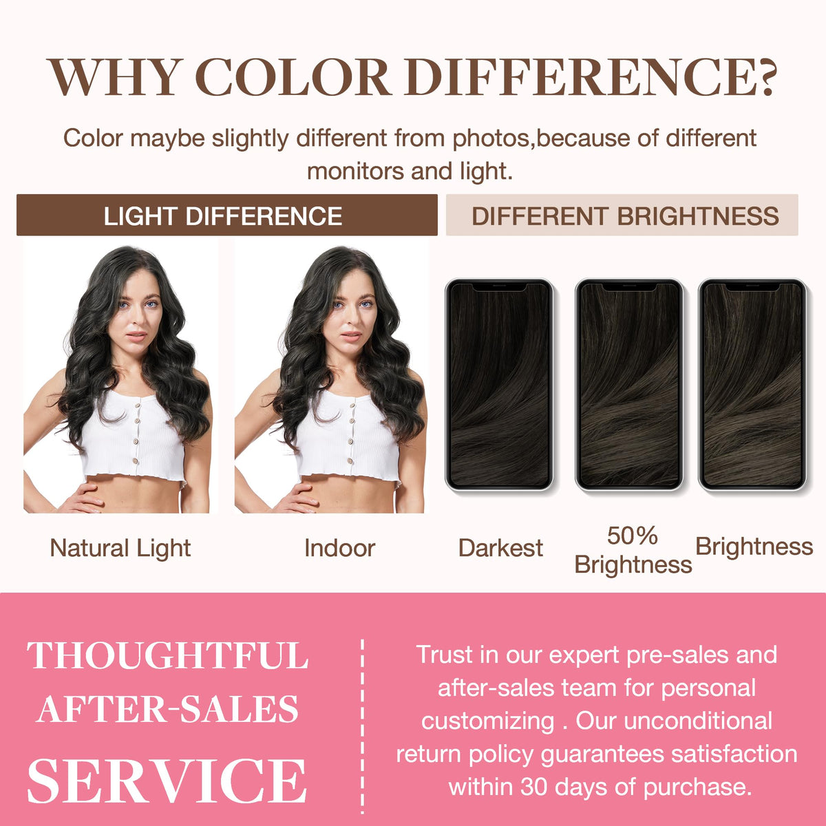 GOO GOO Clip in Hair Extensions 22inch Mocha Brown in natural light