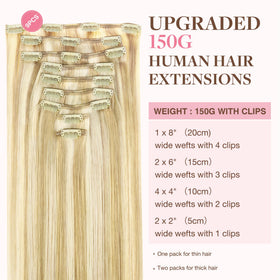 GOO GOO Clip in Hair Extensions 22inch showing the clips and texture