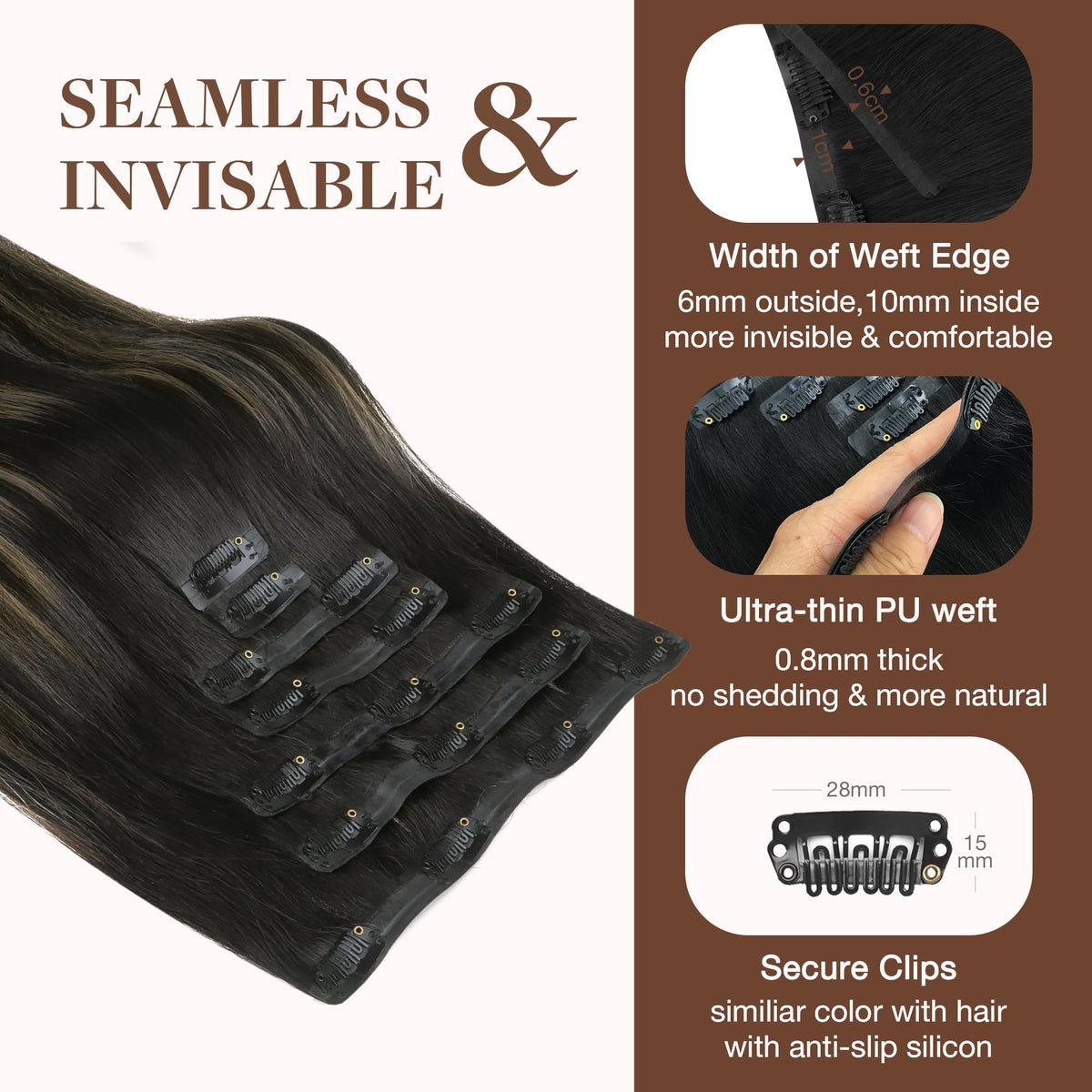 GOO GOO Clip in Hair Extensions 24 inch balayage lifestyle scene