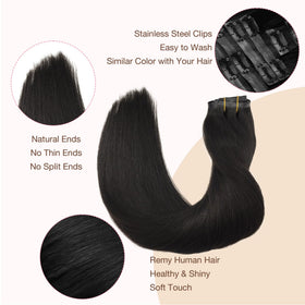 GOO GOO Clip in Hair Extensions 24 inch length comparison