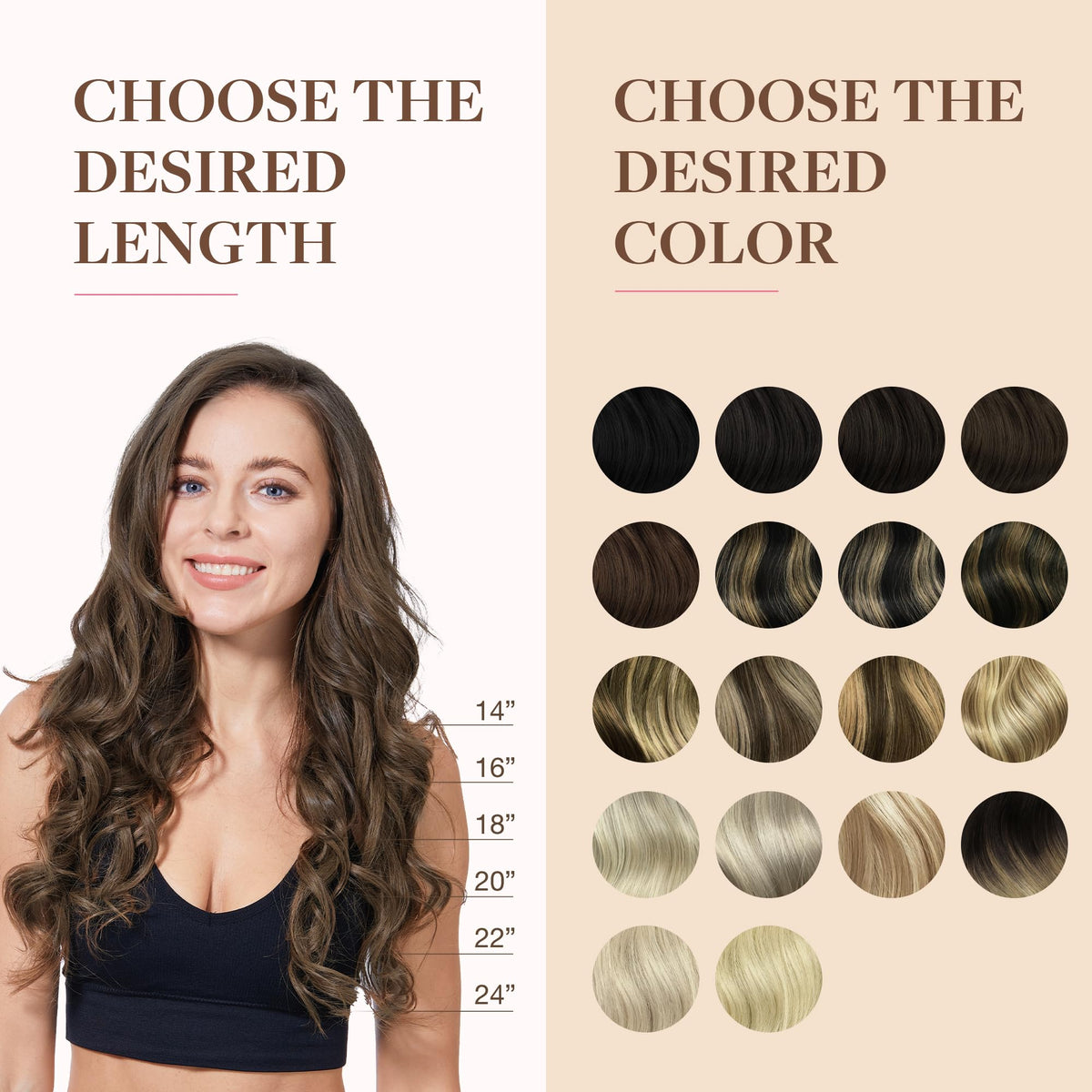 GOO GOO Clip in Hair Extensions 24inch 5 Light Ash Brown on model