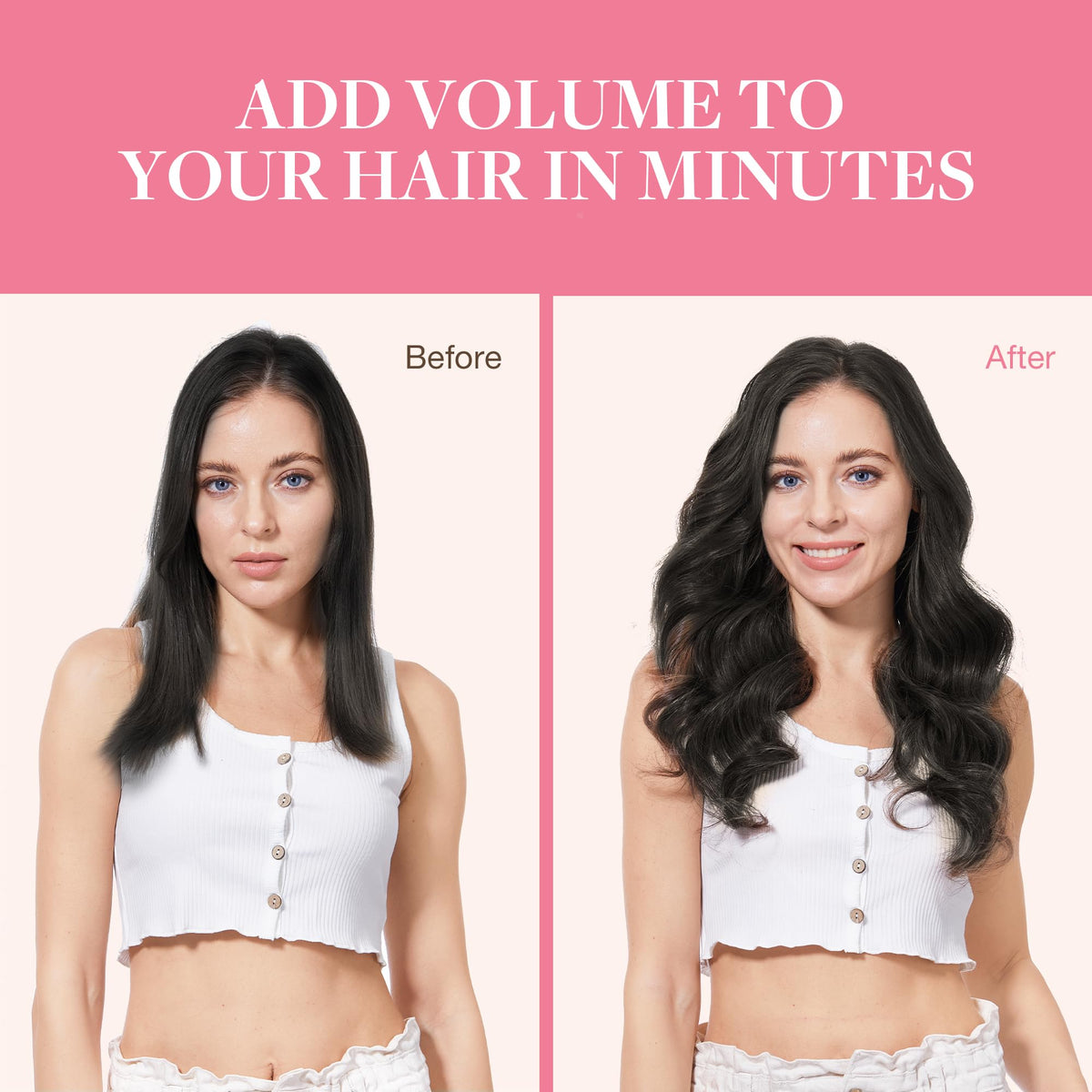 GOO GOO Clip in Hair Extensions 24inch Dark Brown back view