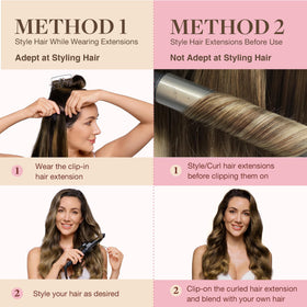 GOO GOO Clip in Hair Extensions 24inch displayed on table