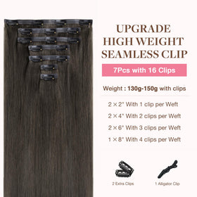 GOO GOO Clip in Hair Extensions 24inch Mocha Brown packaging