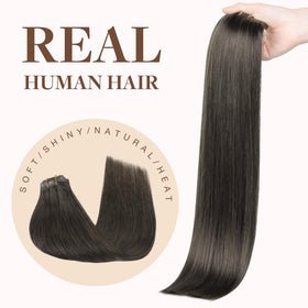 GOO GOO Clip in Hair Extensions 24inch Mocha Brown side view