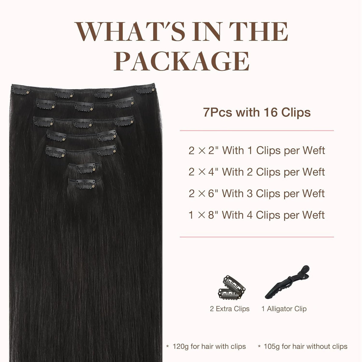 GOO GOO Clip in Hair Extensions 24inch packaging