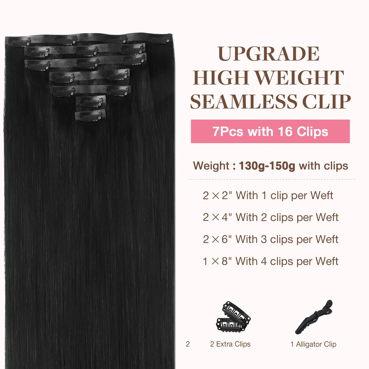GOO GOO Clip in Hair Extensions 24inch packaging