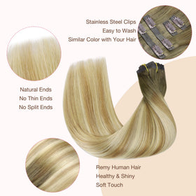 GOO GOO Clip in Hair Extensions 24inch showing hair texture
