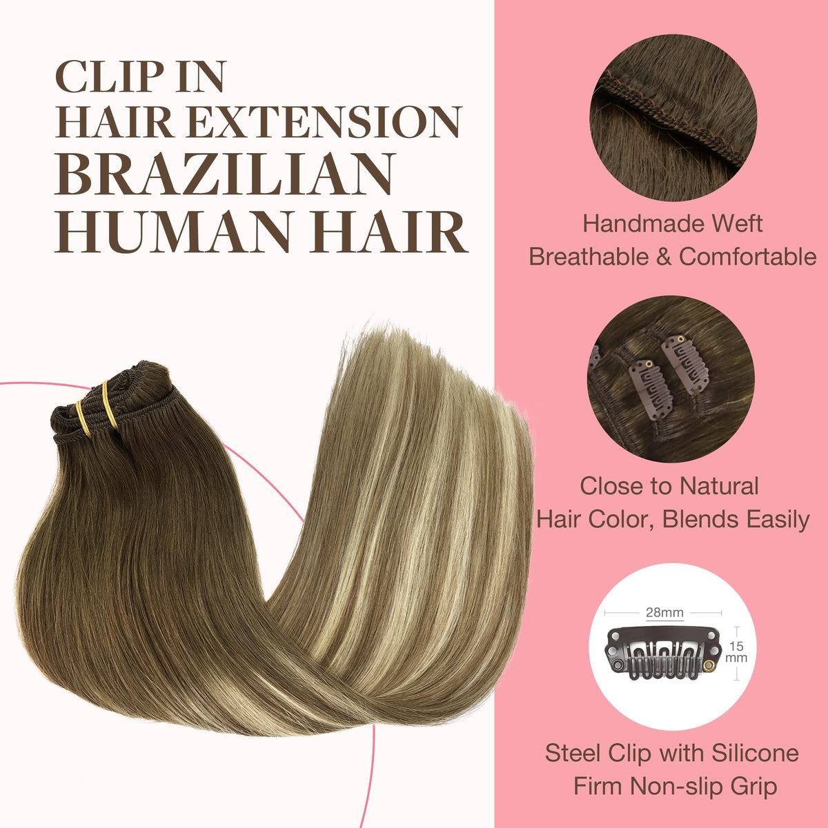 GOO GOO Clip in Hair Extensions 26 inch displayed with packaging