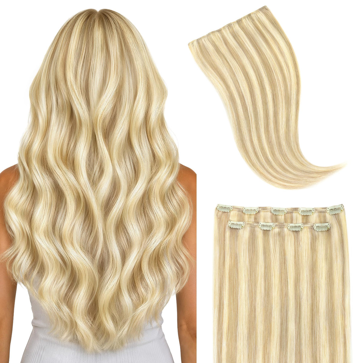 GOO GOO Clip in Hair Extensions 2Pcs front view