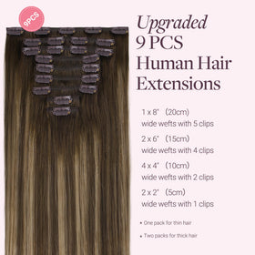 GOO GOO Clip in Hair Extensions 4/27/4 balayage colour