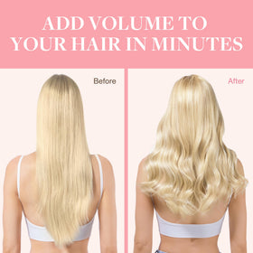 GOO GOO Clip in Hair Extensions 613R Bleach Blonde back view
