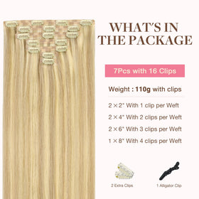 GOO GOO Clip in Hair Extensions 7Pcs packaging