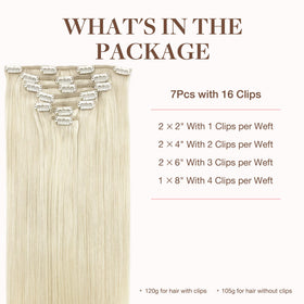 GOO GOO Clip in Hair Extensions 7Pcs packaging