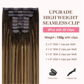 GOO GOO Clip in Hair Extensions 9 pieces packaging