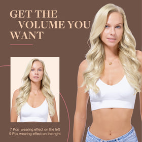 GOO GOO Clip in Hair Extensions Ash Blonde highlights