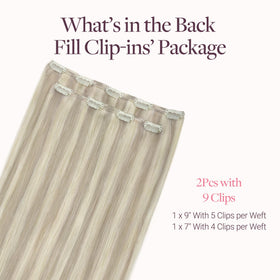 GOO GOO Clip in Hair Extensions back view displaying clips