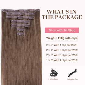 GOO GOO Clip in Hair Extensions back view highlighting the clips