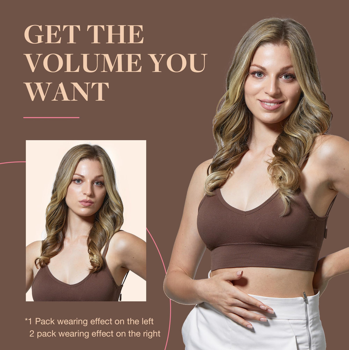 GOO GOO Clip in Hair Extensions back view highlighting weft design
