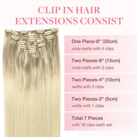 GOO GOO Clip in Hair Extensions back view, natural blend