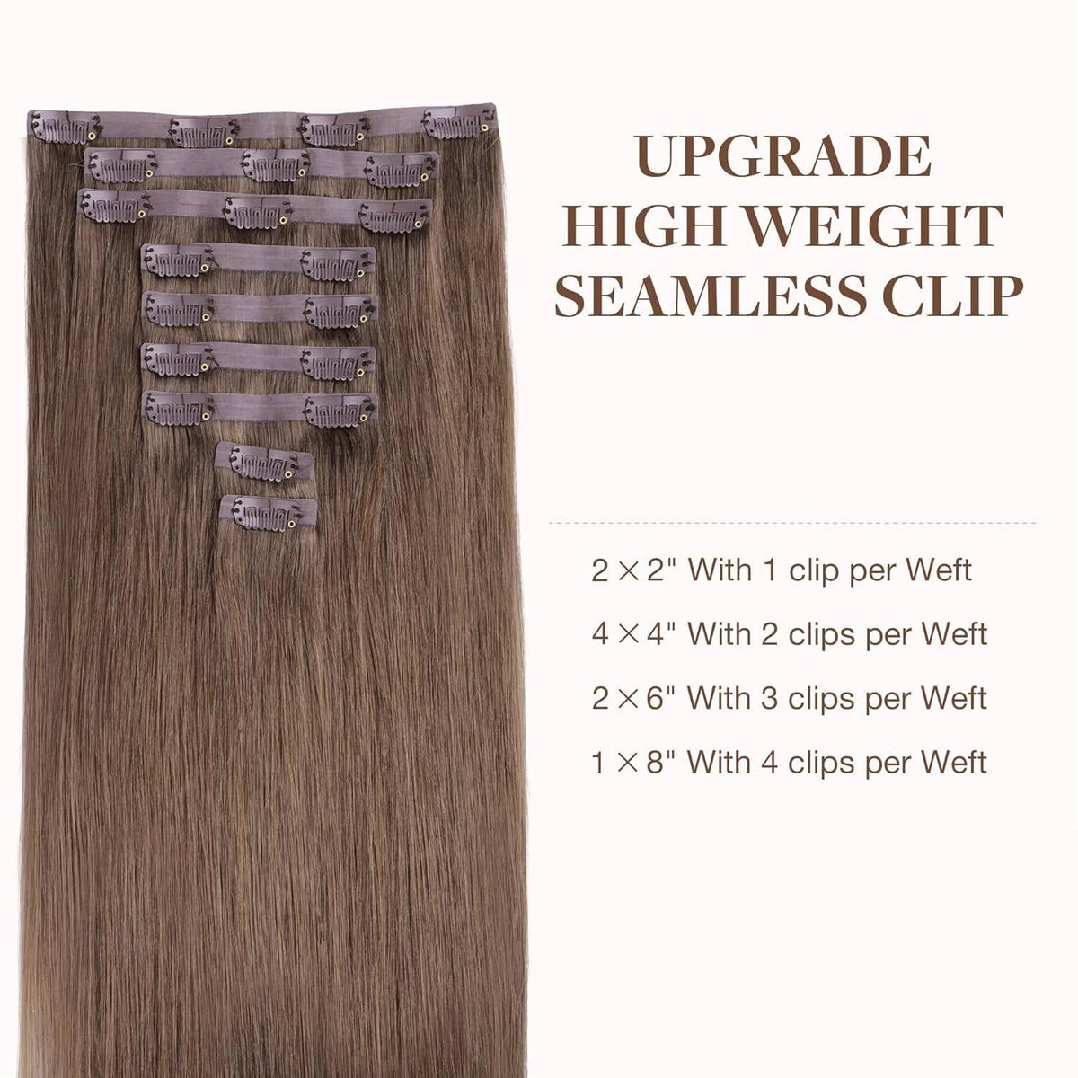 GOO GOO Clip in Hair Extensions back view showcasing length