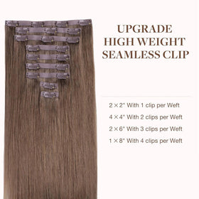 GOO GOO Clip in Hair Extensions back view showcasing length