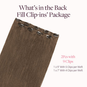 GOO GOO Clip in Hair Extensions back view showcasing the clips