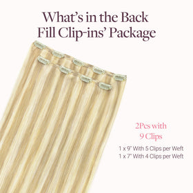 GOO GOO Clip in Hair Extensions back view showing clips