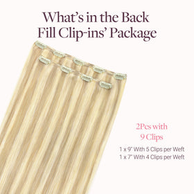 GOO GOO Clip in Hair Extensions back view showing clips