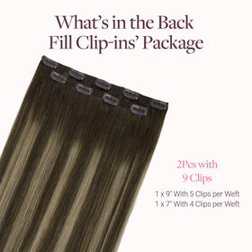 GOO GOO Clip in Hair Extensions back view, showing clips