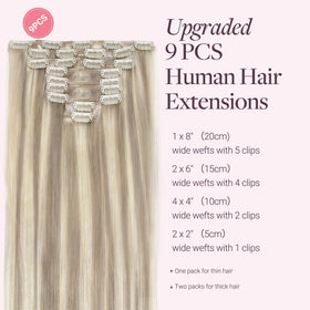 GOO GOO Clip in Hair Extensions back view, showing weft