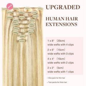 GOO GOO Clip in Hair Extensions back view with clips
