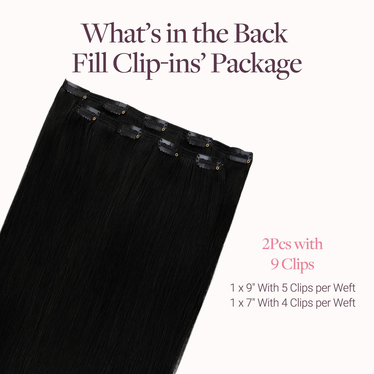 GOO GOO Clip in Hair Extensions back view with high quality clips