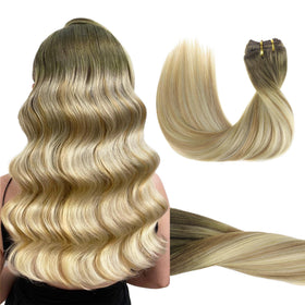 GOO GOO Clip in Hair Extensions Bahamian Balayage front view