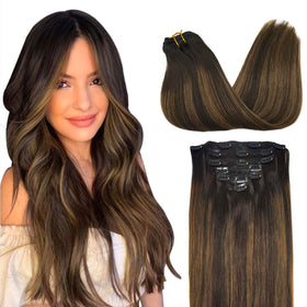 GOO GOO Clip in Hair Extensions balayage style front view