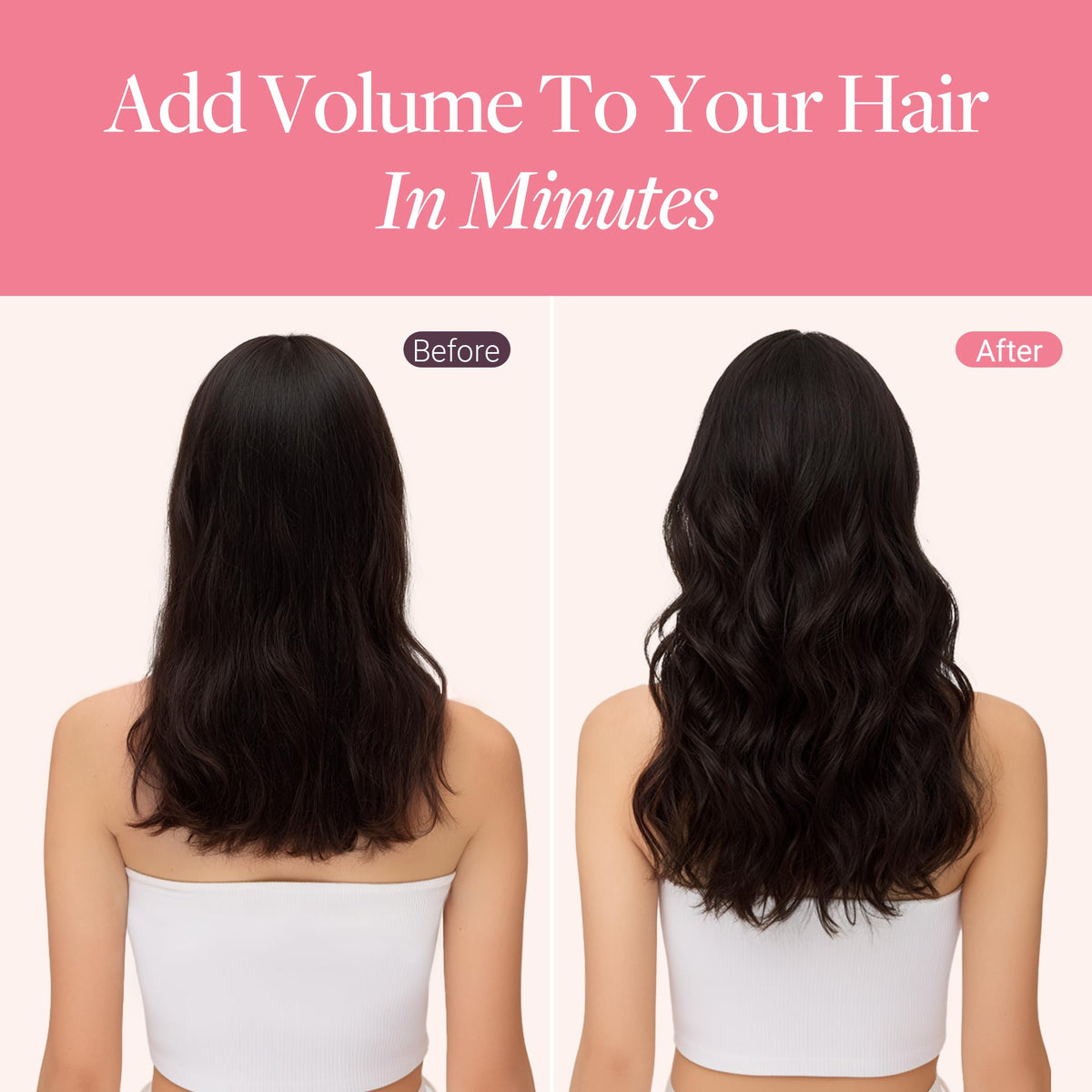 GOO GOO Clip in Hair Extensions before and after application
