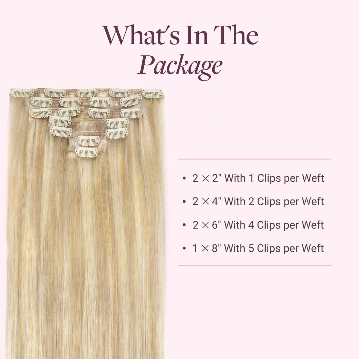 GOO GOO Clip in Hair Extensions Blonde packaging