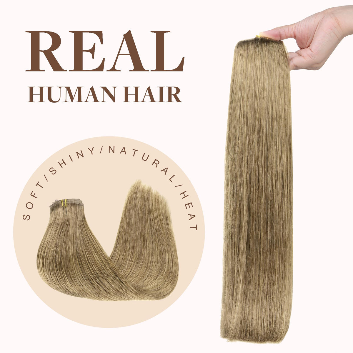 GOO GOO Clip in Hair Extensions brushed for maintenance