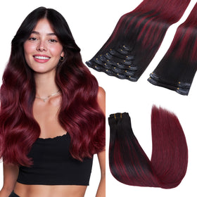 GOO GOO Clip in Hair Extensions Cherry Cola front view