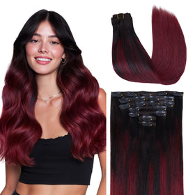 GOO GOO Clip in Hair Extensions Cherry Cola front view