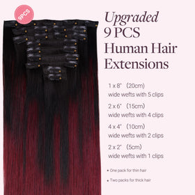 GOO GOO Clip in Hair Extensions Cherry Cola packaging