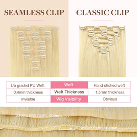 GOO GOO Clip in Hair Extensions close-up of clips